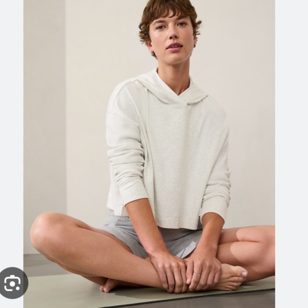 Cozy Light Gray Long Sleeve Hoodie from Athleta.